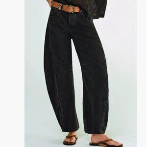 NEW Cotton Mid-Rise Barrel Jeans